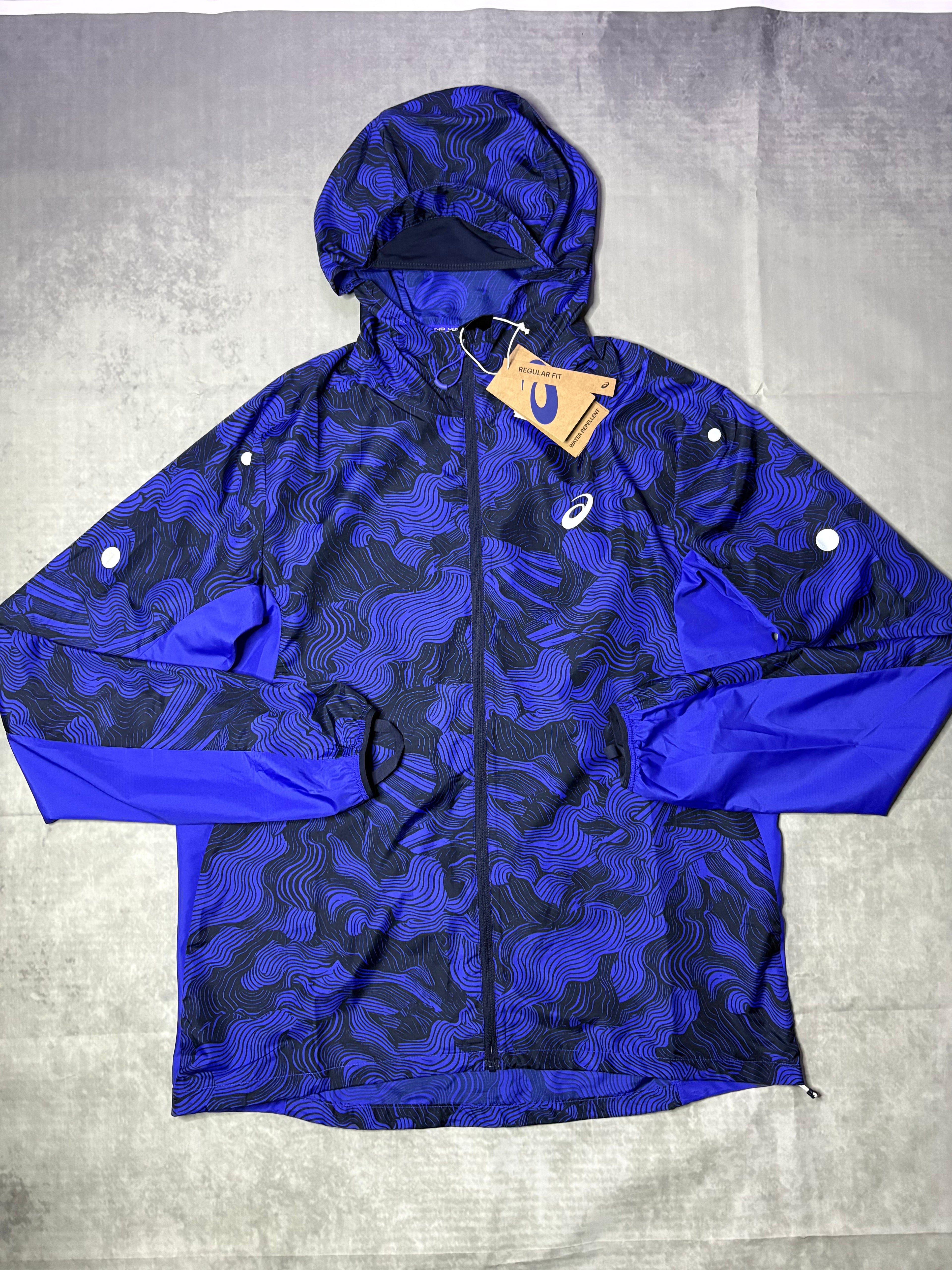 Asics Fujitrail Packable Jacket-Cobalt Burst/Indigo Blue/Cream